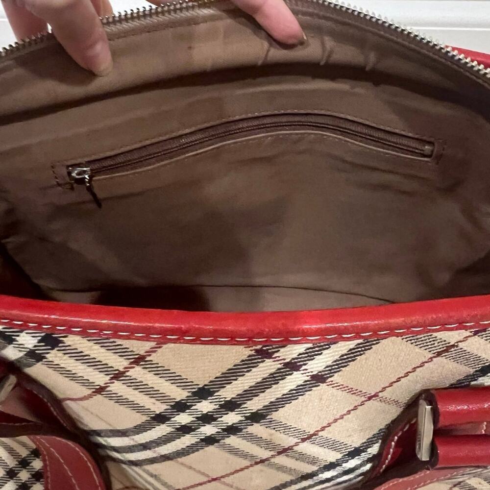 Vintage Burberry Blue Label Tote Hand Bag Nova Check Purse 12x8.5 - Picture 10 of 12